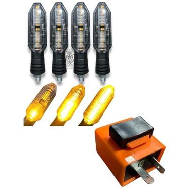 Imagem de Kit 04 Piscas Moto Seta Led Sequencial Twister + RELE PISCA SETA LED 2 PINOS REGULAGEM DE VELOCIDADE