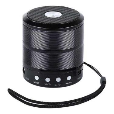 Imagem de Mini Caixa Caixinha Som Portátil Bluetooth Mp3 Fm Sd Usb 887 Preta