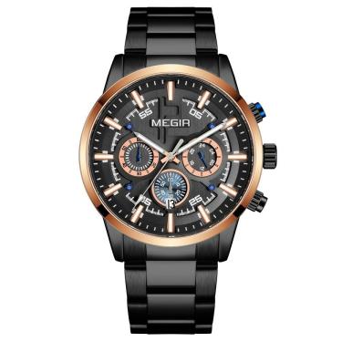 Imagem de Relógio De Pulso Masculino Megir 2227 à Prova D'água Preto