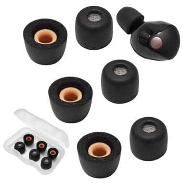 Imagem de Luckvan Pontas De Espuma Viscoelástica Para Fones Ouvido Sony Wf-1000Xm5 Com Filtro Algodão E Encaixe Em Estojo Pequeno, 3 Pares, Preto