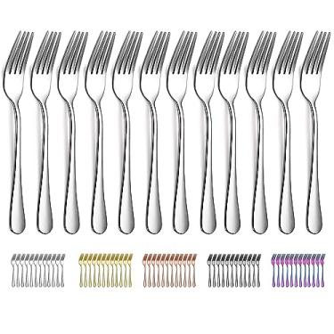Imagem de Evanda Garfo De Jantar 12 Peças, Garfos Aço Inoxidável 8,07 Polegadas, Para Mesa Bolo, Sobremesas Fáceis Limpar, Laváveis Na Máquina Lavar Louça
