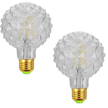 Imagem de Lxcom Lighting Lâmpadas Decorativas Edison Abacaxi G95 4W Globo Vintage Nostalgic Led Lâmpada 40W Equivalente Branco Neutro 4000K Base E26 Para Quarto Abajur De Mesa Ventilador Teto, Pacote Com 2