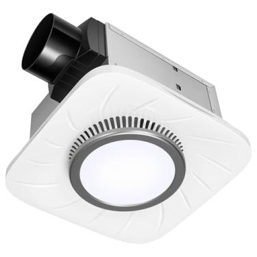 Imagem de VIVOHOME Exaustor De Banheiro Com Luz, Máx. 110 Pés Cúbicos Por Minuto, Ventilador Ventilação Chuveiro Sone 1.0, Super Silencioso Led Branco Frio 6000 K E 1000 Lm Para Montagem Em Teto Duto 4 Pol.
