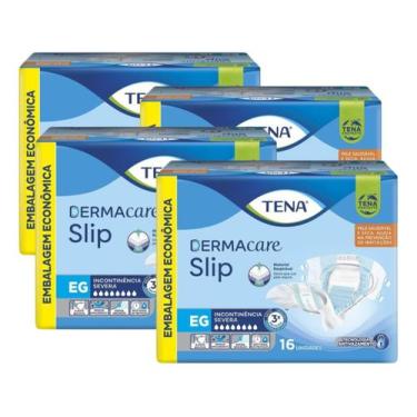 Imagem de Kit 4 Fraldas Geriátrica Tena Dermacare Slip Jumbo 16 Und., Extra gran