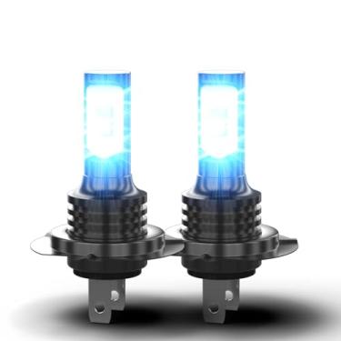 Imagem de XJJMBW Lâmpadas de feixe azul 1:1 tamanho mini H7 8000K, lâmpada azul 500% super brilhante. Adequado para instalação farol alto; farol baixo; faróis de neblina. IP68, sem necessidade de adaptador Plug