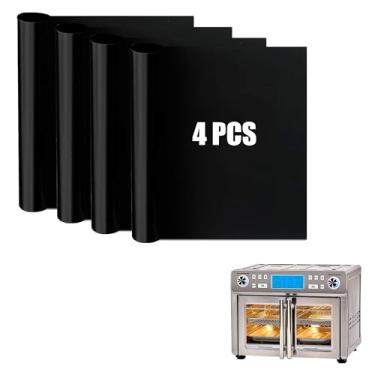Imagem de Pacote com 4 forros de fritadeira a ar para fritadeira Emeril Lagasse Dual Zone 360 Combo de forno com porta francesa, tapete de cozimento resistente ao calor para acessórios de fritadeira a ar