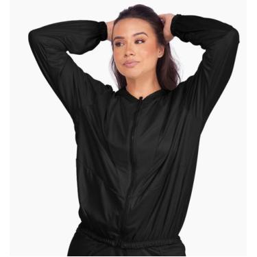 Imagem de Jaqueta Feminina Esportiva Corta Vento Com Bolsos e Touca, Corrida, Tr