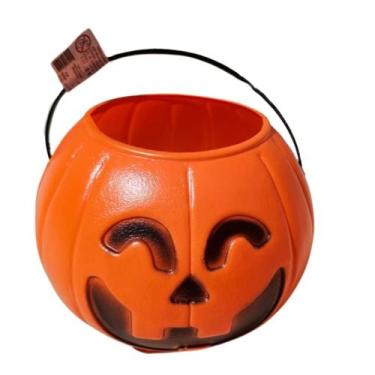 Imagem de Balde Abóbora 16X13 médio Decoração Halloween cesto acessorio - JZZ