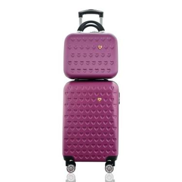 Imagem de Kit Conjunto Mala de Bordo 10 kg Viagem em ABS Cadeado Rodas 360º mais