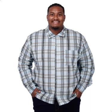 Imagem de Camisa Masculina Tradicional Rodeio Xadrez Plus Size - Grito Final, Az