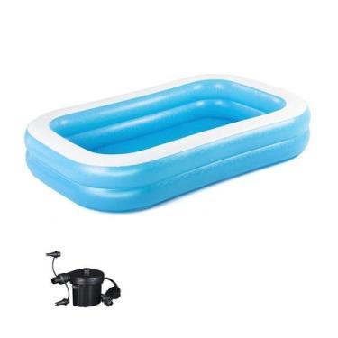 Imagem de Piscina Inflável Retangular 778L +Bomba De Ar Elétrica 127 V - Bestway