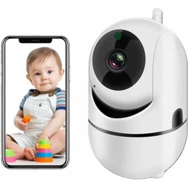Imagem de Camera IP WiFi Giratória 1080p Estilo Babá Eletrônica Pet Com Visão Noturna Alerta De Movimento Microfone Infravermelho Sem Fio com App Câmera Interna Panorâmica Detecção de Movimento Premium