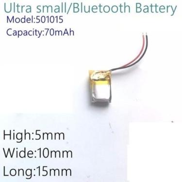 Imagem de Bateria 70 Mah 3,7v 5mm X 10mm X 15mm Carta - bgb