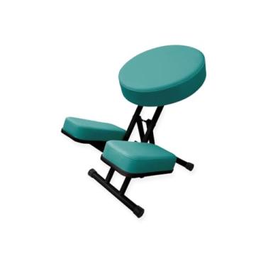 Imagem de Cadeira Kneeling Chair Reeducação Postural Relaxamento Dores, Capacidade 140kg (Verde Escuro)