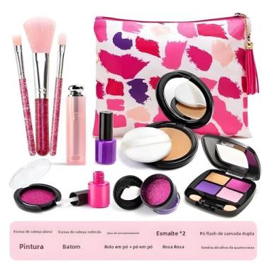 Imagem de Kit De Maquiagem Para Meninas Fingir Brincar, Conjunto De Sombra De Ol