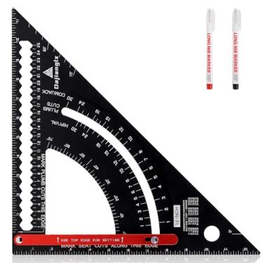 Imagem de Dajianglx Esquadro De Carpinteiro Alumínio 12 Polegadas, Ajustável Para Enquadramento Vigas Em Madeira, Régua Triangular Grande Medição Precisa Ângulos, Ferramenta Layout, Carpintaria Multifuncional
