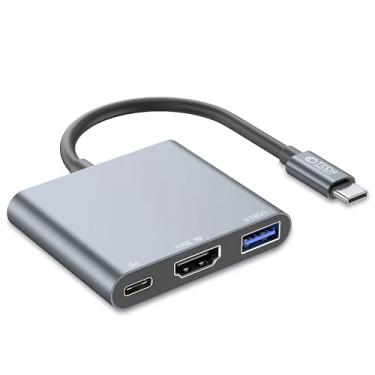 Imagem de Adaptador Hub USB C Para HDMI 4K Hub Tipo C HDMI USB 3.0 e Carregamento PD Compatibilidade Com MacBook Thunderbolt 3 e DEX Android Tipo Multiportas Premium Preto
