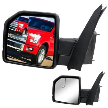 Imagem de Espelho de porta de motorista de substituição manual dobrável vidro ajustável sem aquecimento retrovisor de porta apto para Ford F-150 de 2015 2016 2017 2018 2019 2020 (lado esquerdo)