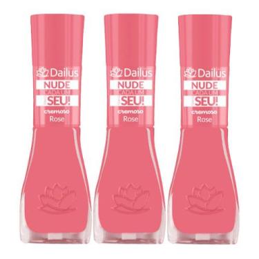 Imagem de Kit 3 Esmalte Dailus Color Nude Cada um Tem o Seu! Cor Rose com 8ml