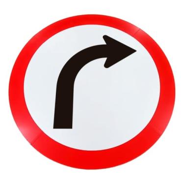 Imagem de Placa de Sinalização, Condomínio, Vire à Direita, 50cm, em ACM 3mm (alumínio composto)