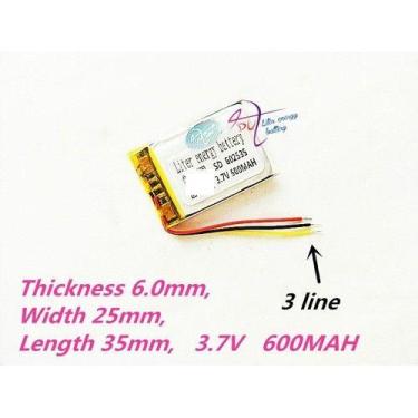 Imagem de 602535 C/ 600mah 6mmx25mmx35mm 3 Fios 3,7v Nova - bgb