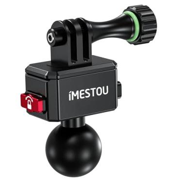 Imagem de iMESTOU Suporte de montagem de câmera esportiva com juntas de três garras para câmeras de movimento Gopro, cabeça esférica de 2,5 cm ajustável de 360° para suportes de telefone de bicicleta de bola