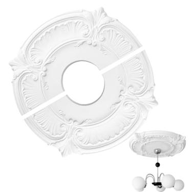 Imagem de Roseta De Plafond - Cobertura Dividida Para Luminária De Teto,Abajur Elegante Com Guarnição PU Autocolante Para Quarto Sala Biblioteca Restaurante