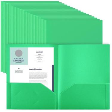 Imagem de Pastas de plástico Gueevin, 50 unidades com bolsos para tamanho carta