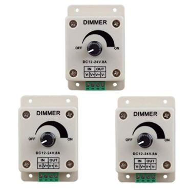 Imagem de Hiletgo 3 controladores de intensidade de luz CC 12-24V 8Amp 0%-100% PWM para luzes de LED, fitas de luz, luzes de fita, dimmer é compatível com Hilight, atacadista de LED, fillite e outras tiras