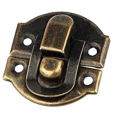 Imagem de DZS ELEC 8 peças de fechos de bloqueio antigos fechos de caixa de madeira caixas de presente joias fechaduras de casa de brinquedo azul-petróleo pequenos móveis de madeira DIY fechos de alternância