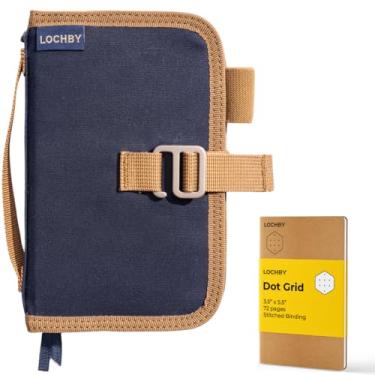 Imagem de LOCHBY Mini diário de campo | tela encerada resistente à água | Laço para caneta | Caderno Tomoe River incluído | Perfeito para viagens, arte, Bullet Journal