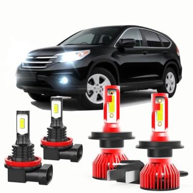 Imagem de qobsos Adequado Para Honda Ridgeline Crv Luzes 500% Brilho Lâmpadas Led 9003/H4 Farol Alto E Baixo + Faróis De Neblina H11 2007-2014 6000K Branco, Plug And Play, 20000Lm, Pacote Com 4