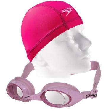 Imagem de Kit Natação Speedo Óculos Splashy Antiembaçante + Touca Xtrafit Tecido (rosa + xtrafit rosa)