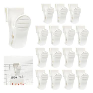 Imagem de HhdvdyWgd 16 clipes de parede de grade, ganchos de painel de grade de arame para varejo e casa, ganchos de placa pequena, clipes de drywall, acessórios de grade (branco)