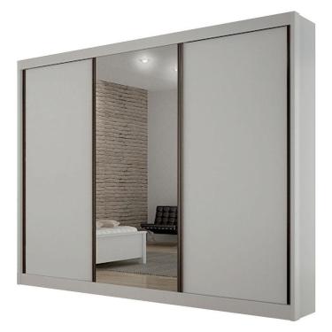 Imagem de Guarda Roupa 6 Gavetas San Marino Premium Com Espelho Branco – Leifer Móveis