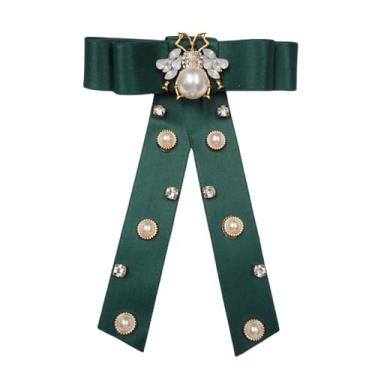 Imagem de Topz Broche feminino pérola strass abelha broche cristal floral metal flor corpete lapela broche vintage nupcial casamento blazer vestido acessório, Medium, Diamante de strass de cristal Tecido