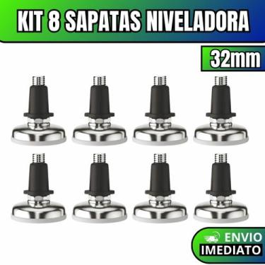 Imagem de Kit 8 Sapata Niveladora Pé Nivelador Base Pezinho Para Móveis Com Buch