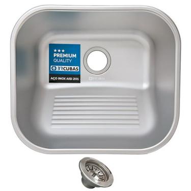 Imagem de Kit Tanque 40x34 em Aço Inox 201 + Válvula 3.1/2" - BR CUBAS