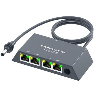 Imagem de Adaptador Ethernet Starlink Gen3/Mini com 4 portas RJ45, adaptador Ethernet Starlink multiportas com rede externa com fio para outros dispositivos e cabo de rede [4 dispositivos em rede
