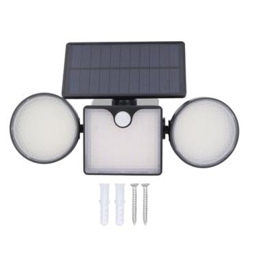 Imagem de Luz de movimento solar 3 Cabeça de alta potência IP65 Lâmpada de parede LED externa à prova d'água com sensor de luz para varanda de jardim Backyard Abs Material 2200mAh Bateria