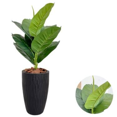 Imagem de Ficus Lyrata Artificial Com Vaso Ondulado Cone Casa Jardim - PlantaImp