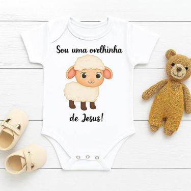 Imagem de Body Personalizado Bebê Sou Uma Ovelhinha de Jesus - Baby da Moda, M (