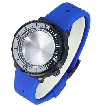 Imagem de FEIYASHI Caixa de relógio preta de aço inoxidável, vidro de cristal de safira para NH34 NH35, movimento 100 m, impermeável, atum, tartaruga, enlatada, 11 NH35 movimento + anel capítulo preto, Caixa de