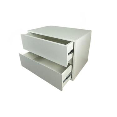 Imagem de Gabinete Organizador 2 Gavetas Para Banheiro Com Rodinhas (Branco,80X40X30)