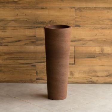 Imagem de Vaso Grande para Planta Decorativo Ibiza Marmorizado Moderno Vaso De Planta Grande Vasos Para Plantas Grande(Marrom Grafiato)