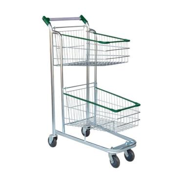 Imagem de Carrinho de Supermercado Duplo Cesto 70LT Gold Line Zincado Minascar