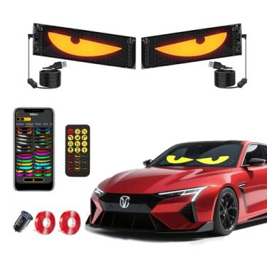 Imagem de Asmila Olhos de LED para para-brisas de caminhão, luz de olhos de diabo para para-brisas, luz de olhos de diabo para carro, caminhão, SUVs, picape, UTV e carrinho de golfe (2 peças 35 x 10 cm (tamanho