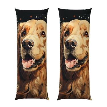 Imagem de Capa de travesseiro corporal com zíper oculto, fronha longa de microfibra macia e respirável para travesseiro corporal, capas de travesseiro Golden Retriever para cama de presente de dormir 50 x 137