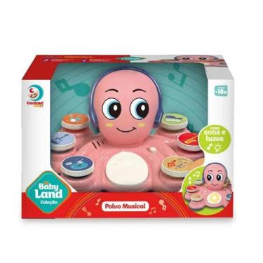 Imagem de Brinquedo Educativo Polvo Musical Com 6 Botões Rosa - Cardoso