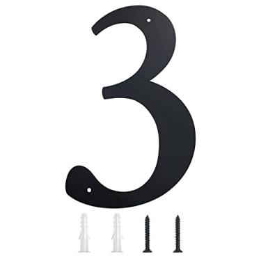 Imagem de Números de casa super grandes de 28 cm, números de endereço modernos com acabamento preto elegante, números de metal sólido para placa de porta para casa portão edifício loja caixa de correio (3)